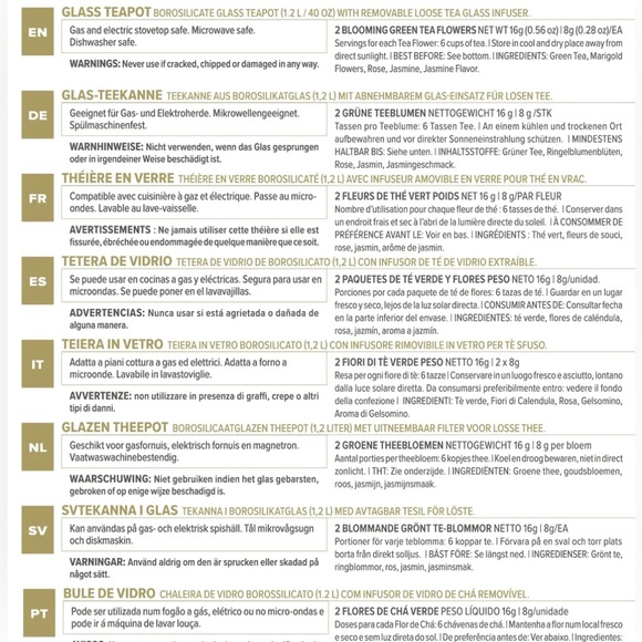 Teabloom Stovetop & Microwave Safe Glass Teapot 36 Oz with Removable Tea Infuser - Picture 8 of 8